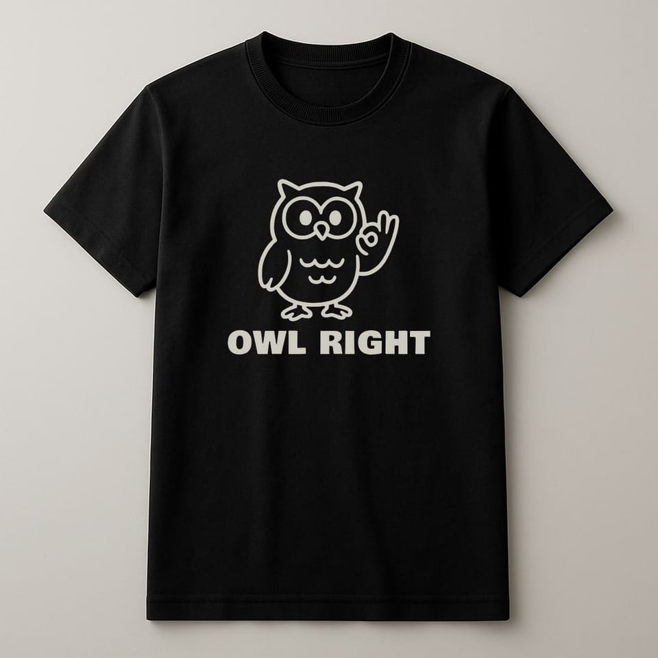 Owl Right tee, Black