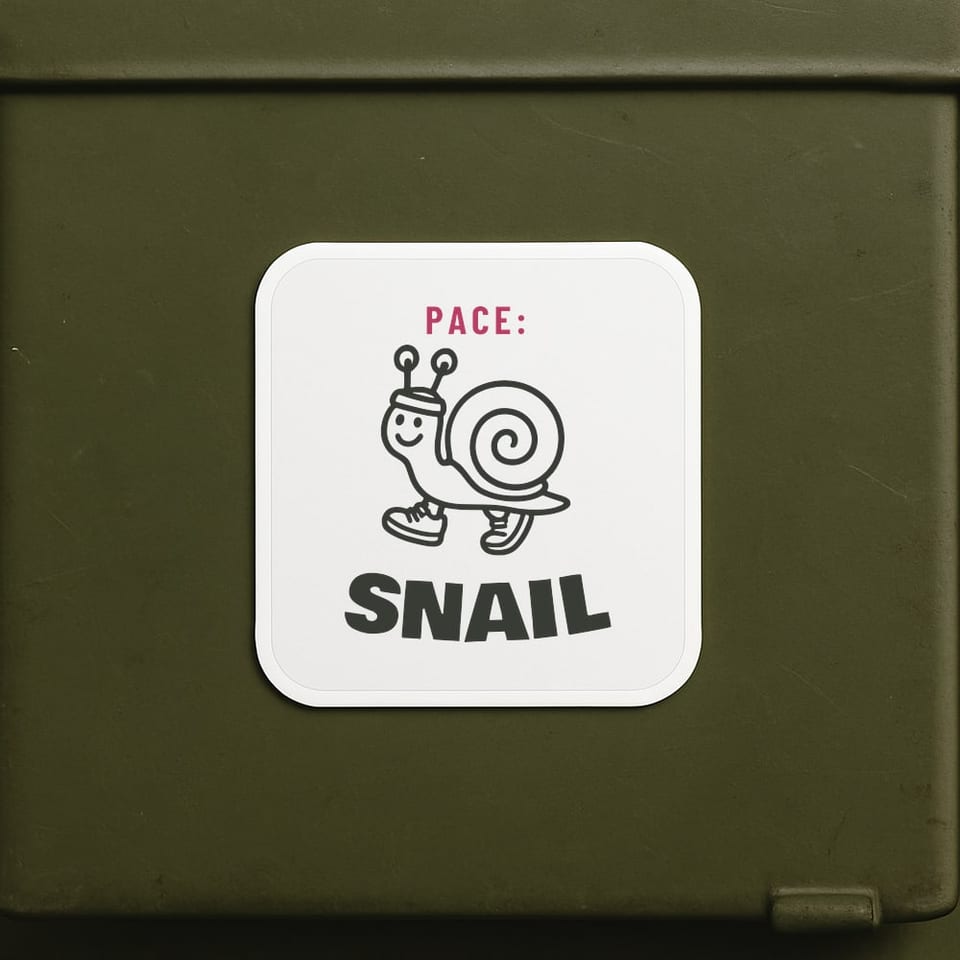 Pace: Snail sticker, White