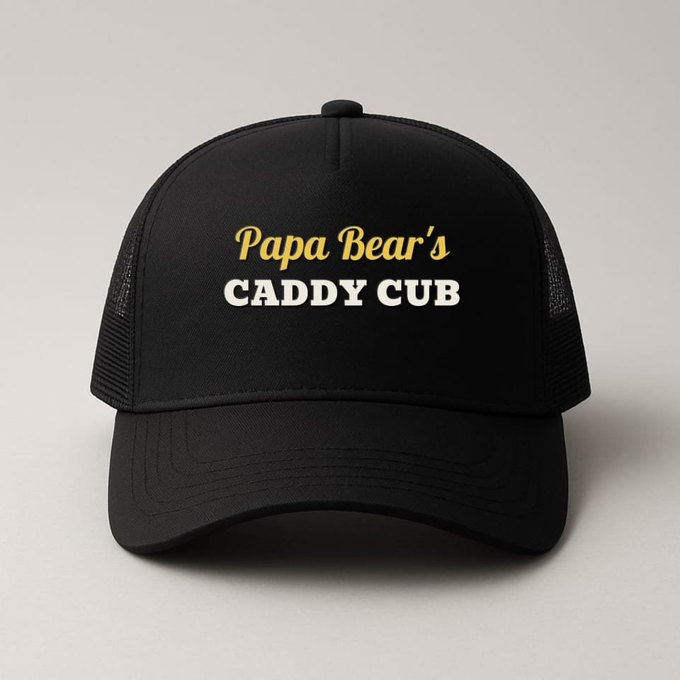 Papa Bear's Caddy Cub trucker hat, Black