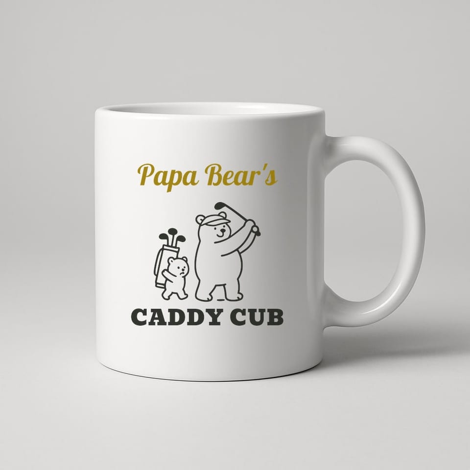 Papa Bear's Caddy Cub mug, White