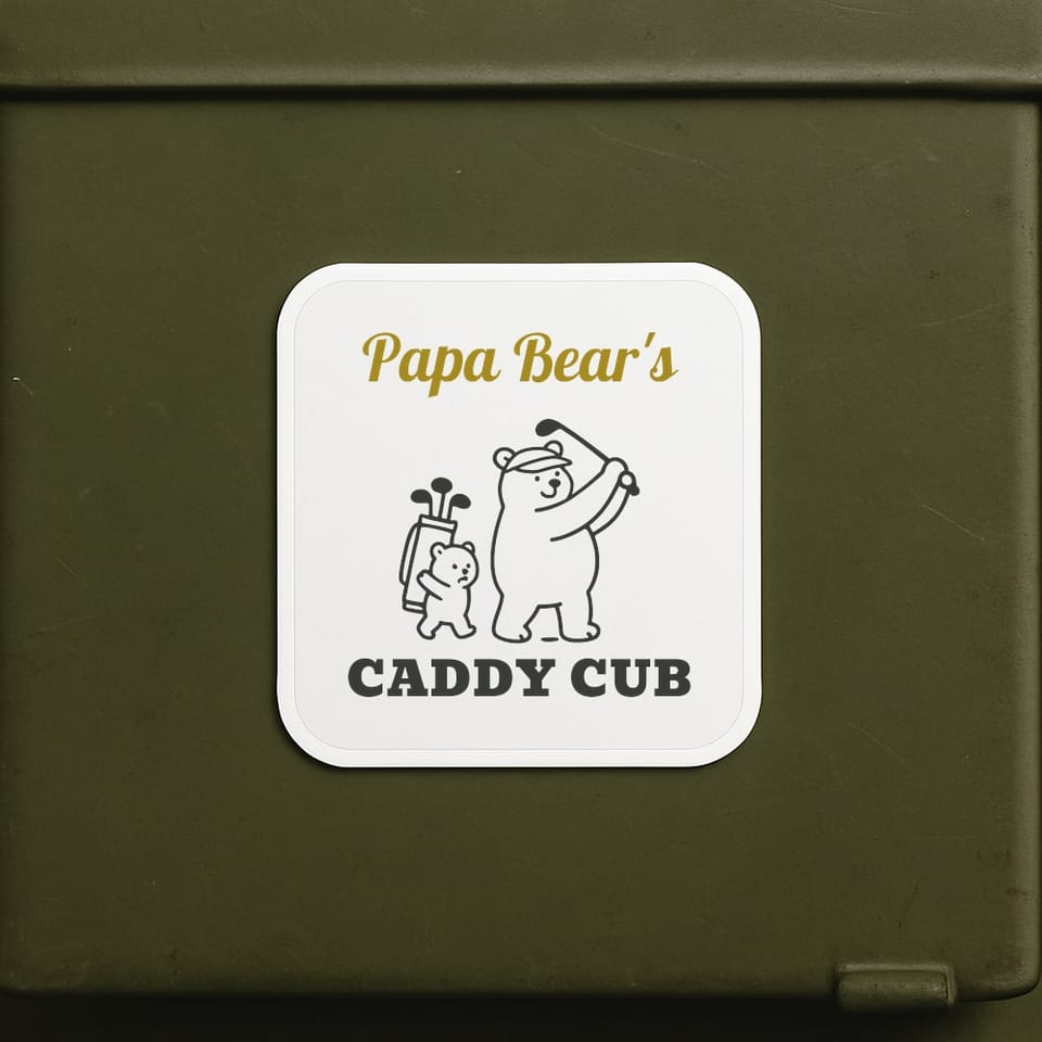 Papa Bear's Caddy Cub sticker, White