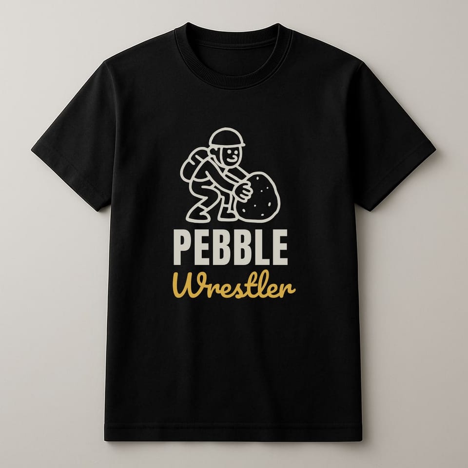 Pebble Wrestler tee, Black