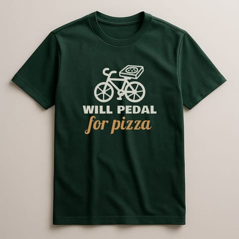 Will Pedal for Pizza tee, Forest