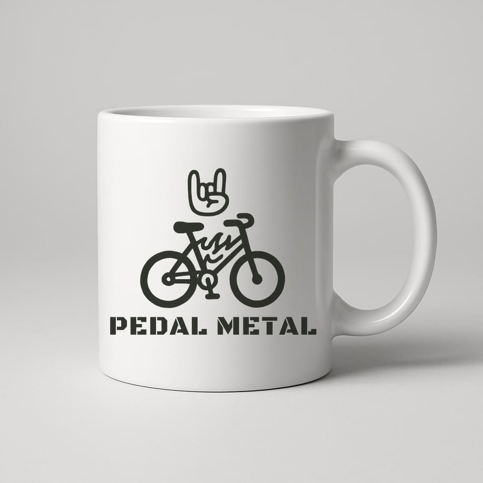 Pedal Metal mug, White