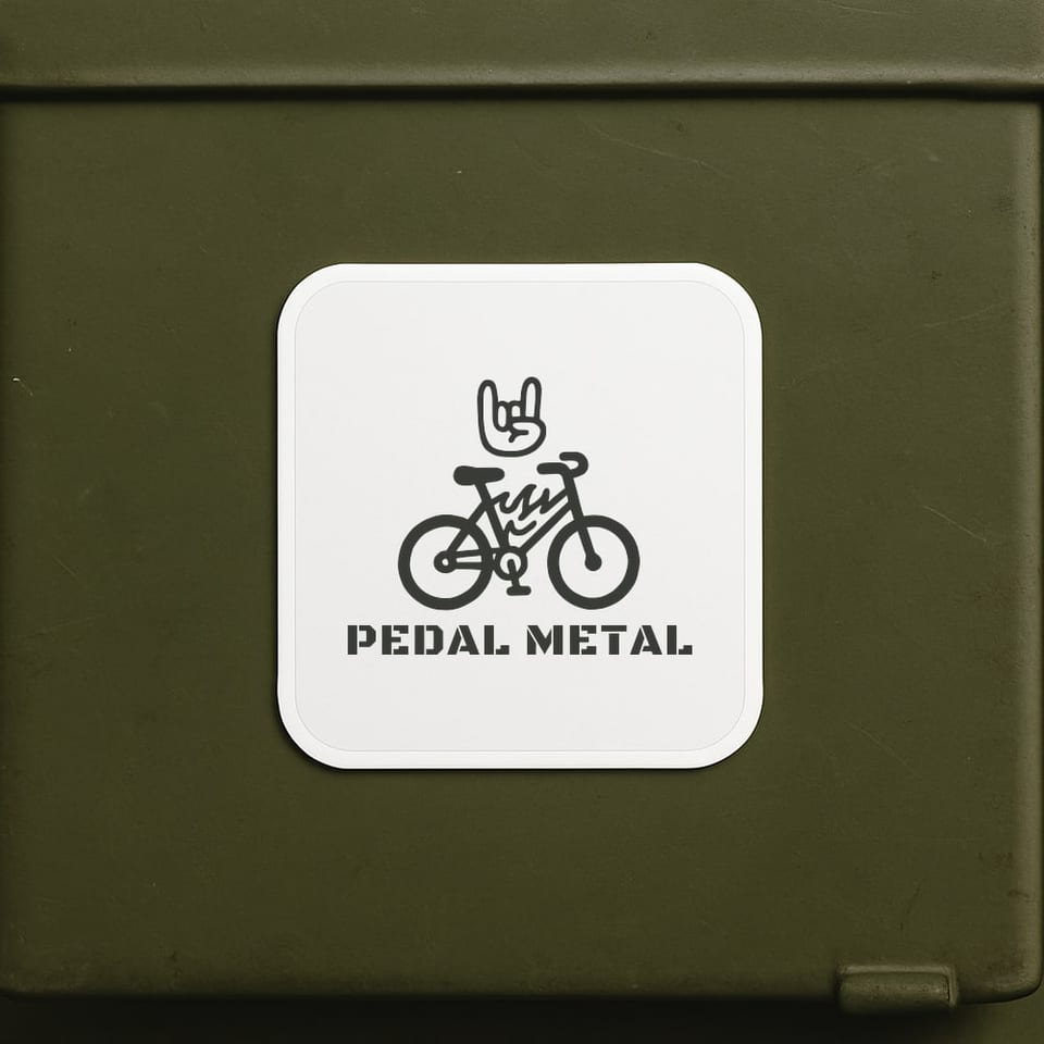 Pedal Metal sticker, White