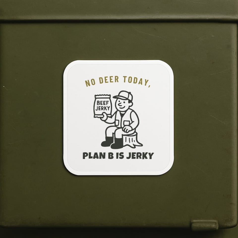 Plan B Is Jerky sticker, White