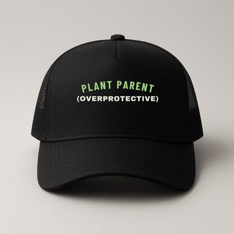 Plant Parent (Overprotective) trucker hat, Black