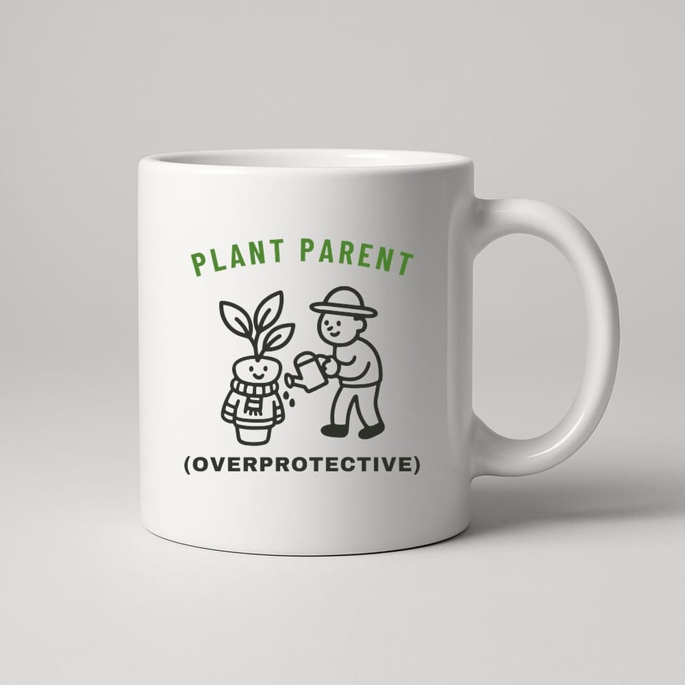 Plant Parent (Overprotective) mug, White
