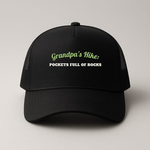 Pockets Full of Rocks trucker hat, Black