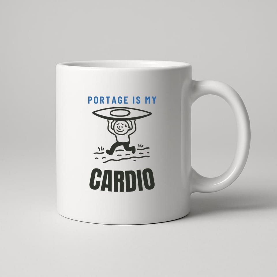 Portage Is My Cardio mug, White