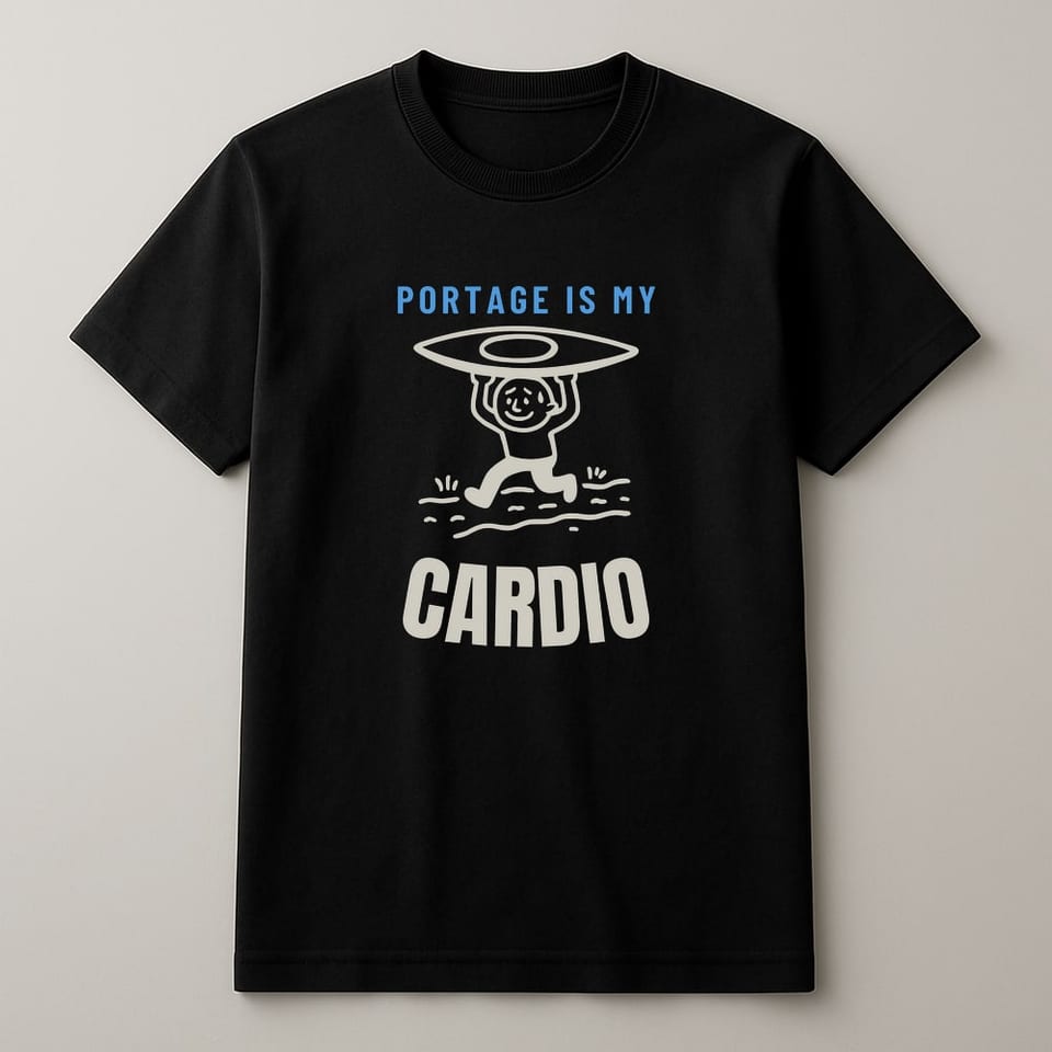 Portage Is My Cardio tee, Black