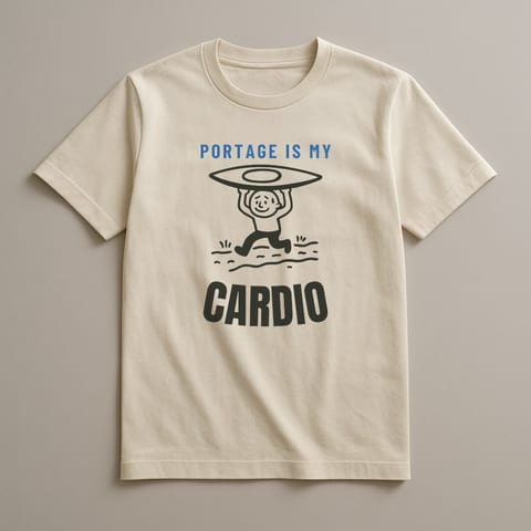 Portage Is My Cardio tee, Natural