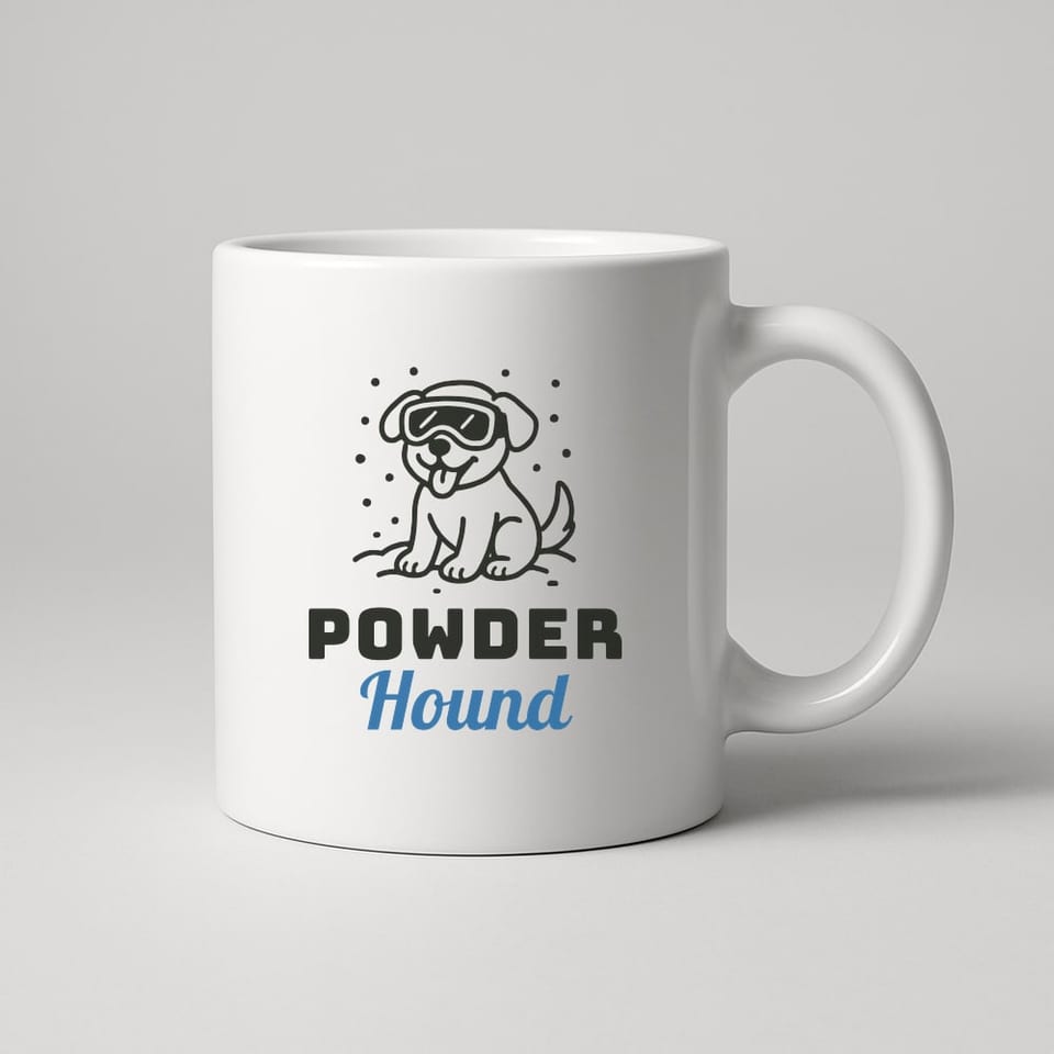 Powder Hound mug, White