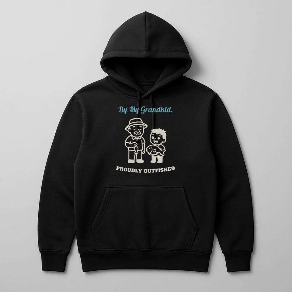 Proudly Outfished hoodie, Black