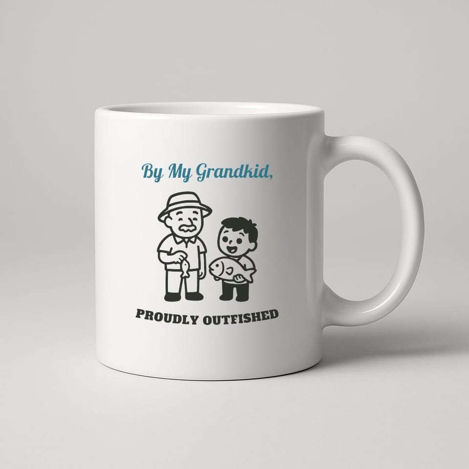 Proudly Outfished mug, White