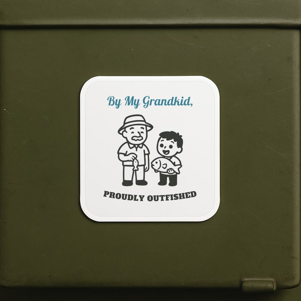 Proudly Outfished sticker, White