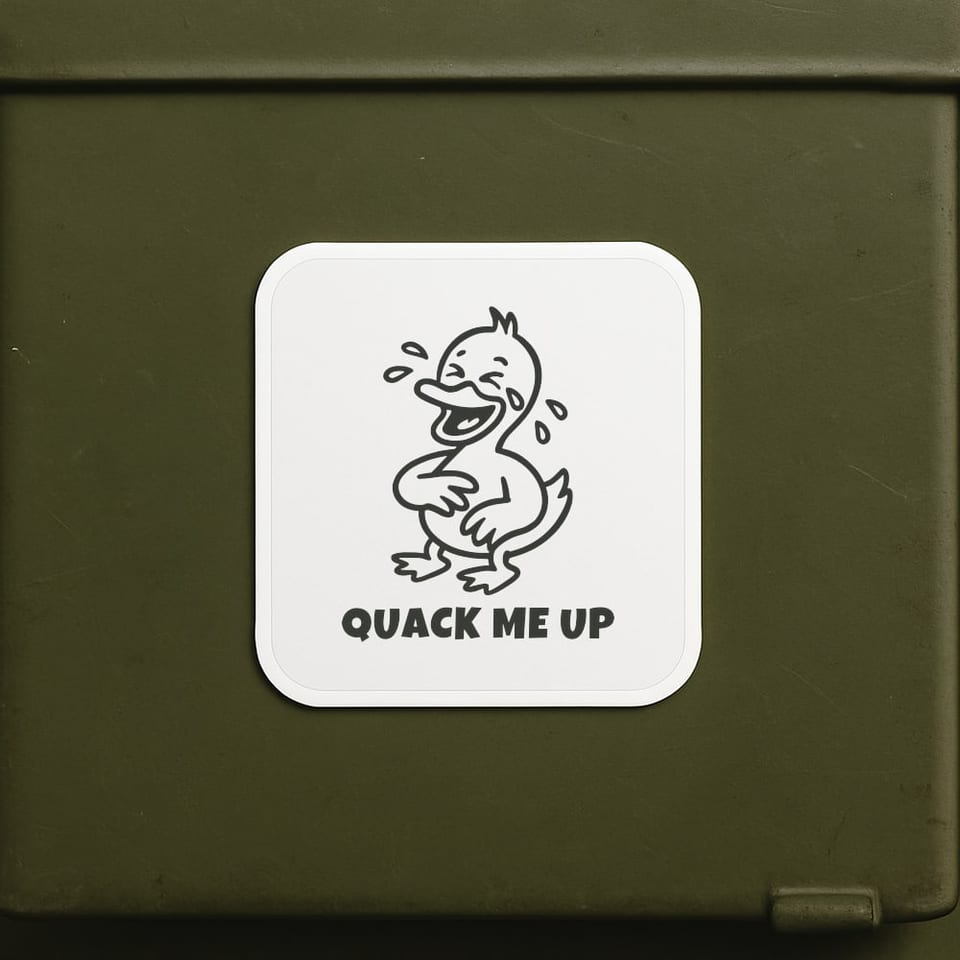 Quack Me Up sticker, White