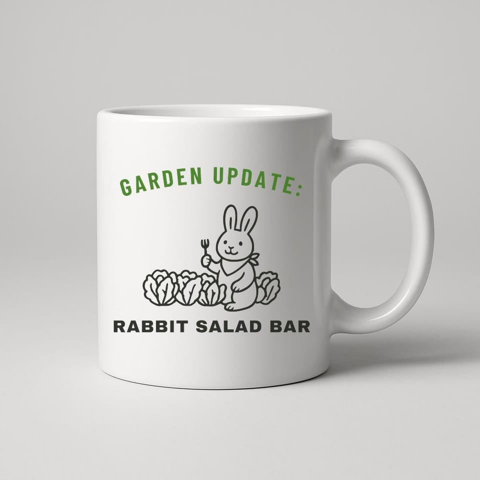Rabbit Salad Bar mug, White