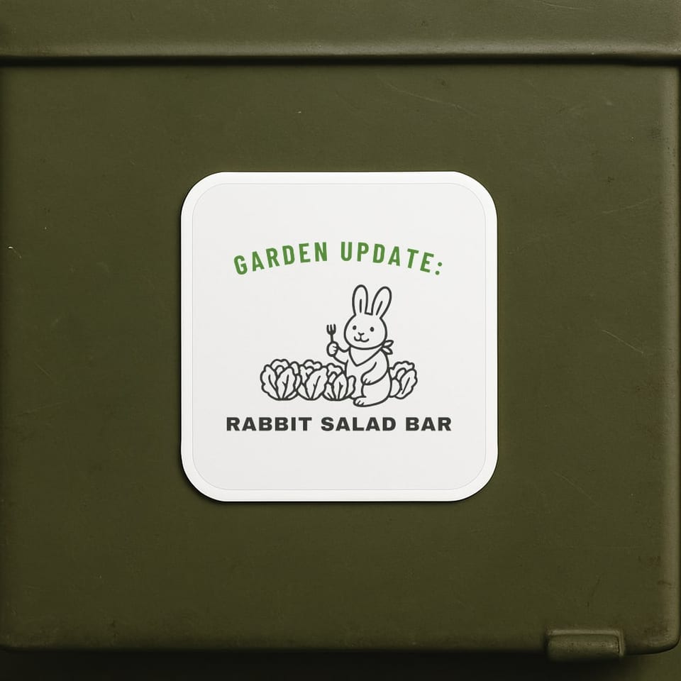 Rabbit Salad Bar sticker, White
