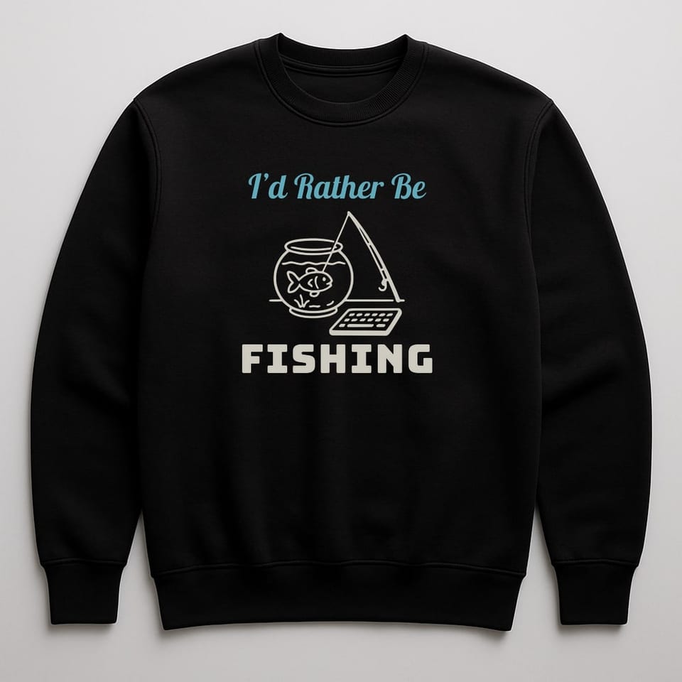 I’d Rather Be Fishing sweatshirt, Black