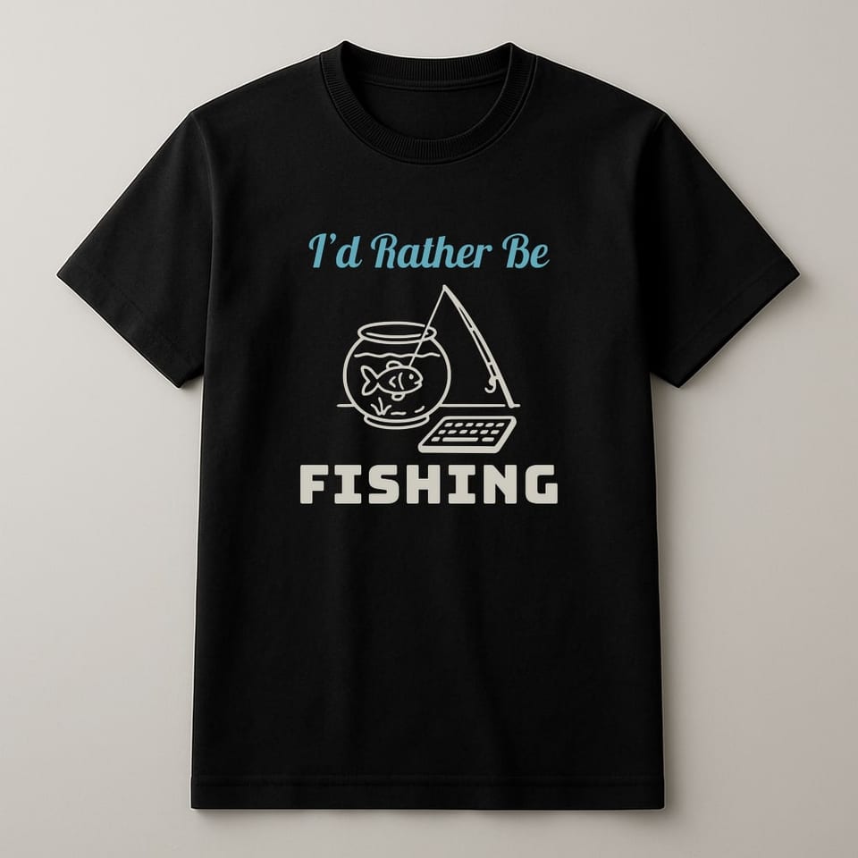 I’d Rather Be Fishing tee, Black