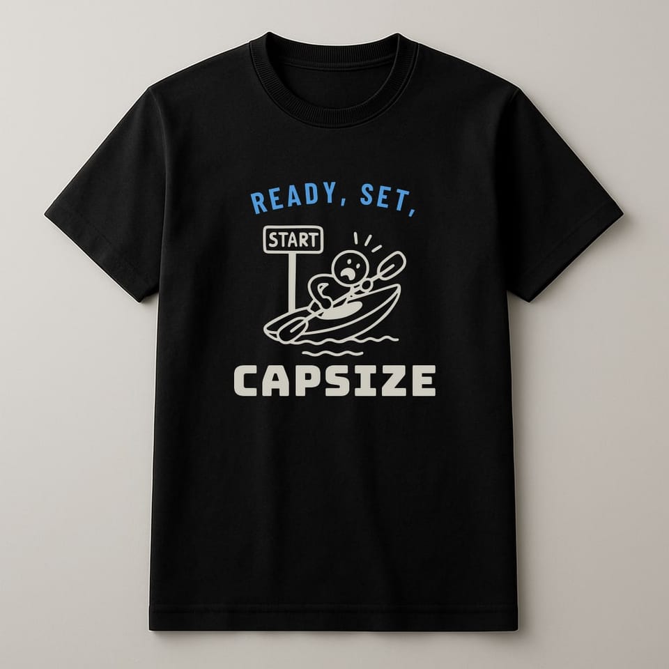 Ready, Set, Capsize tee, Black