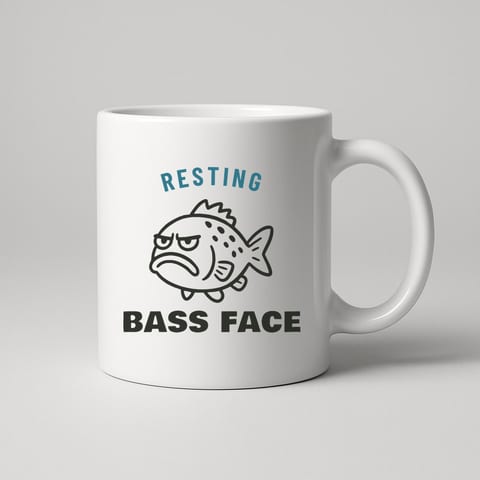Resting Bass Face mug, White