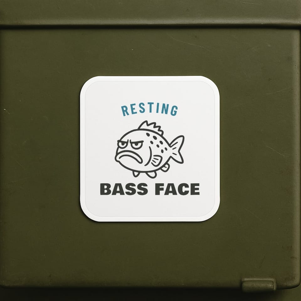 Resting Bass Face sticker, White
