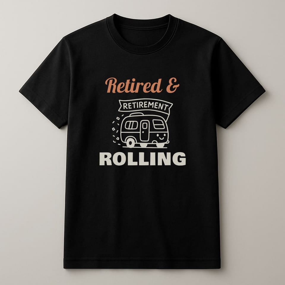 Retired & Rolling tee, Black
