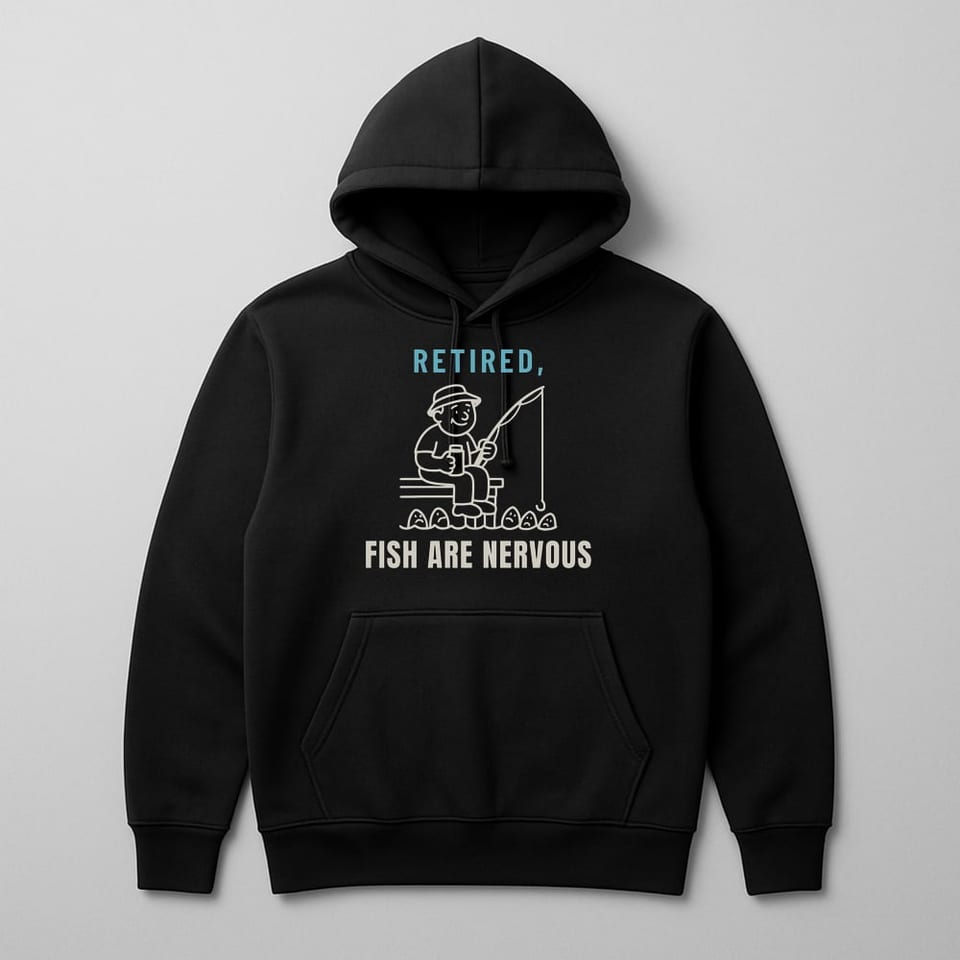Retired, The Fish Are Nervous hoodie, Black