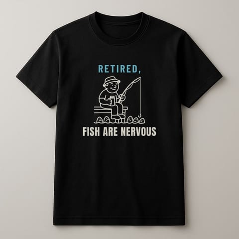 Retired, The Fish Are Nervous tee, Black