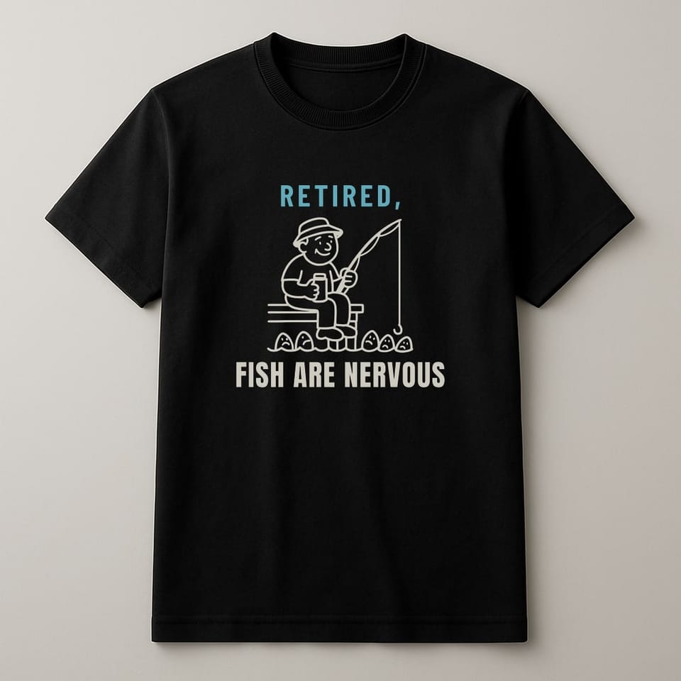 Retired, The Fish Are Nervous tee, Black