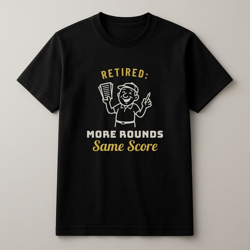 Retired: More Rounds, Same Score tee, Black