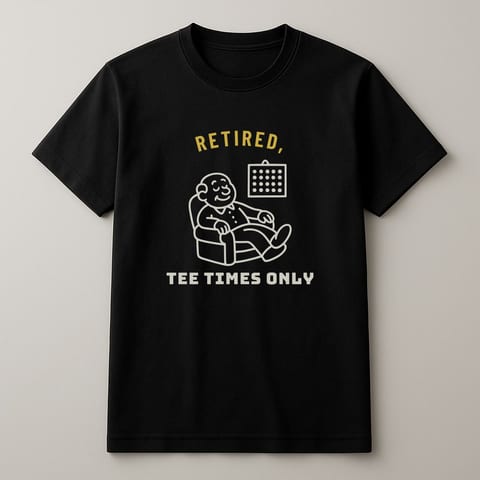 Retired, Tee Times Only tee, Black