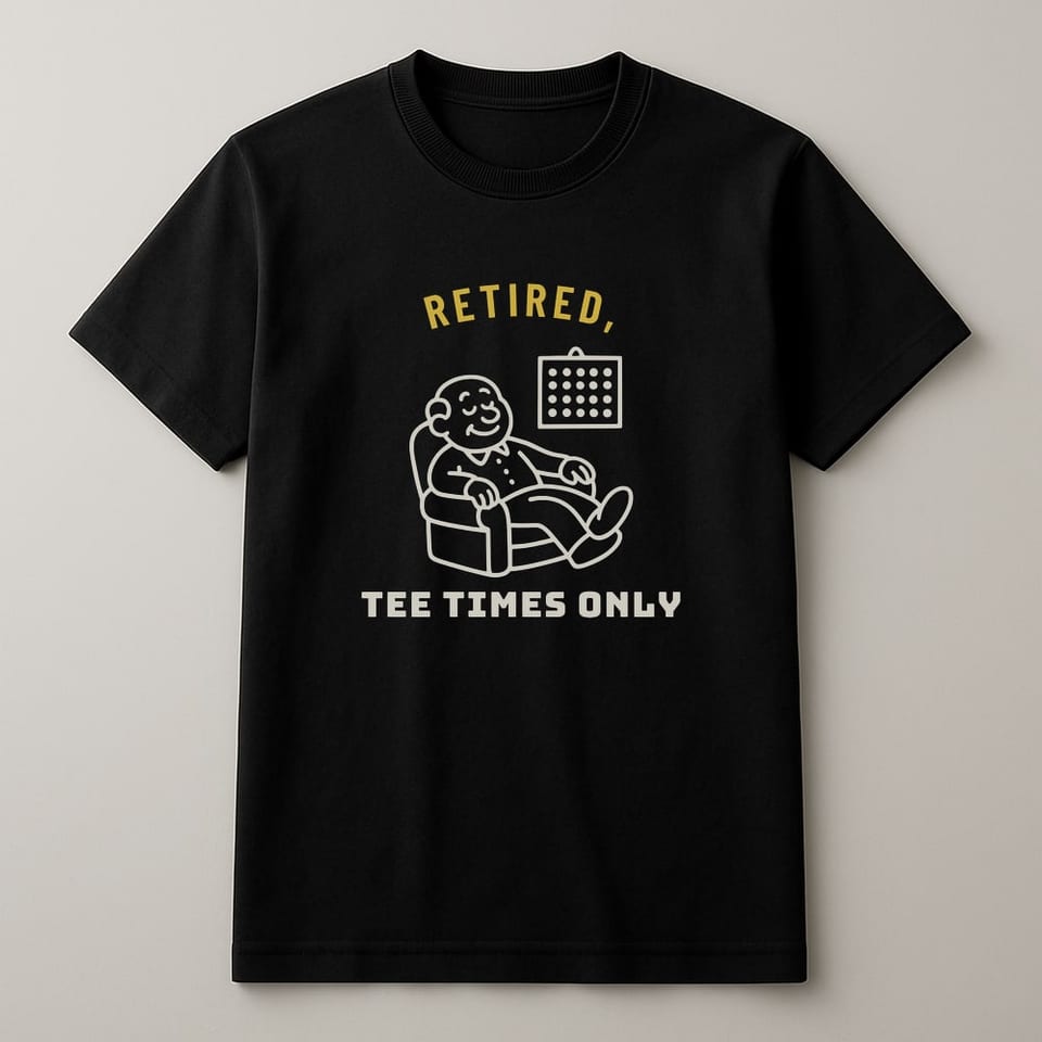 Retired, Tee Times Only tee, Black