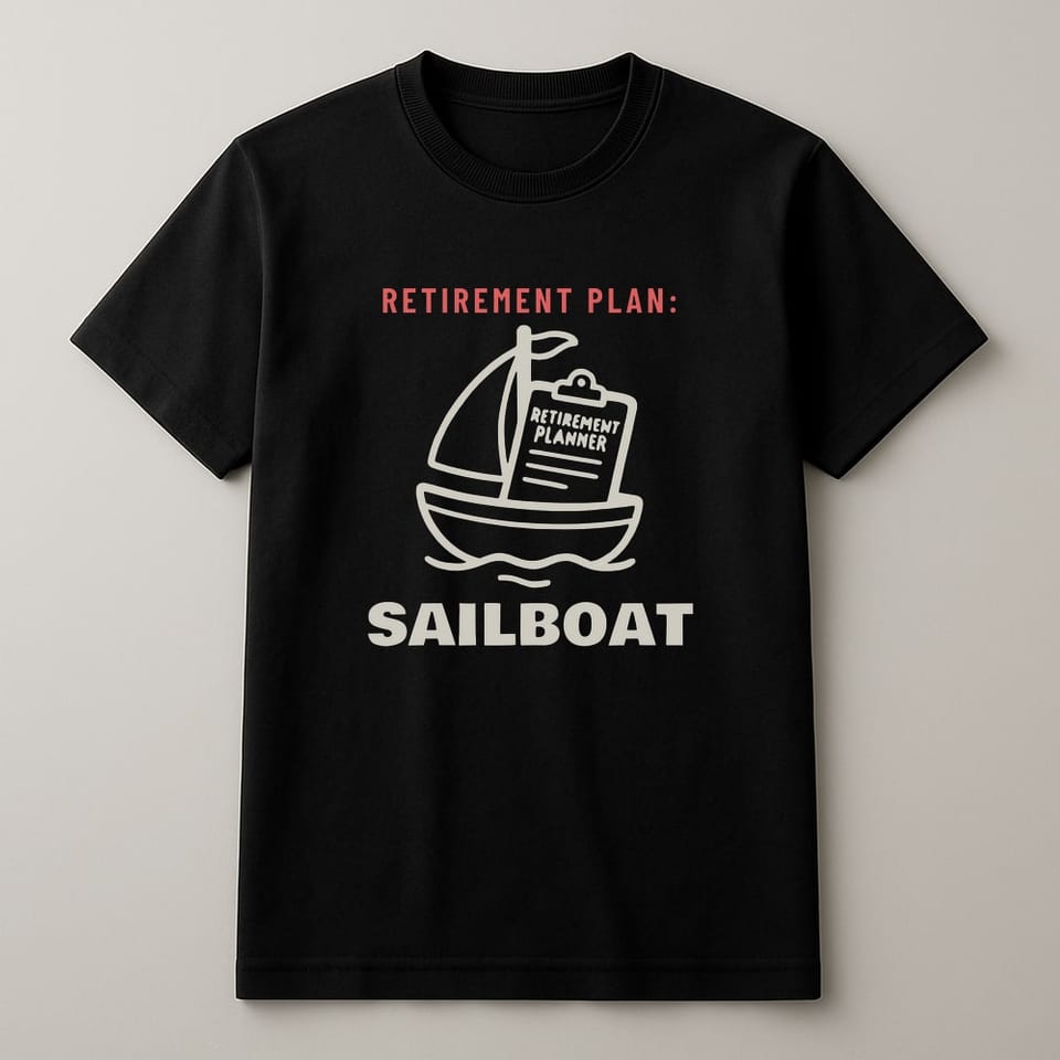Retirement Plan: Sailboat tee, Black