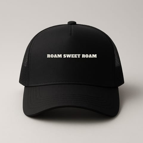 Roam Sweet Roam trucker hat, Black