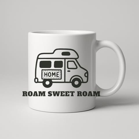 Roam Sweet Roam mug, White