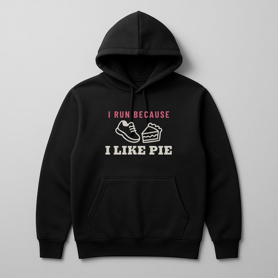 I Run Because I Like Pie hoodie, Black