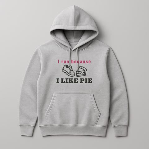I Run Because I Like Pie hoodie, Sport Grey