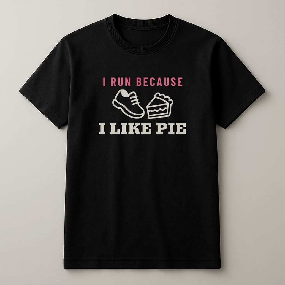 I Run Because I Like Pie tee, Black