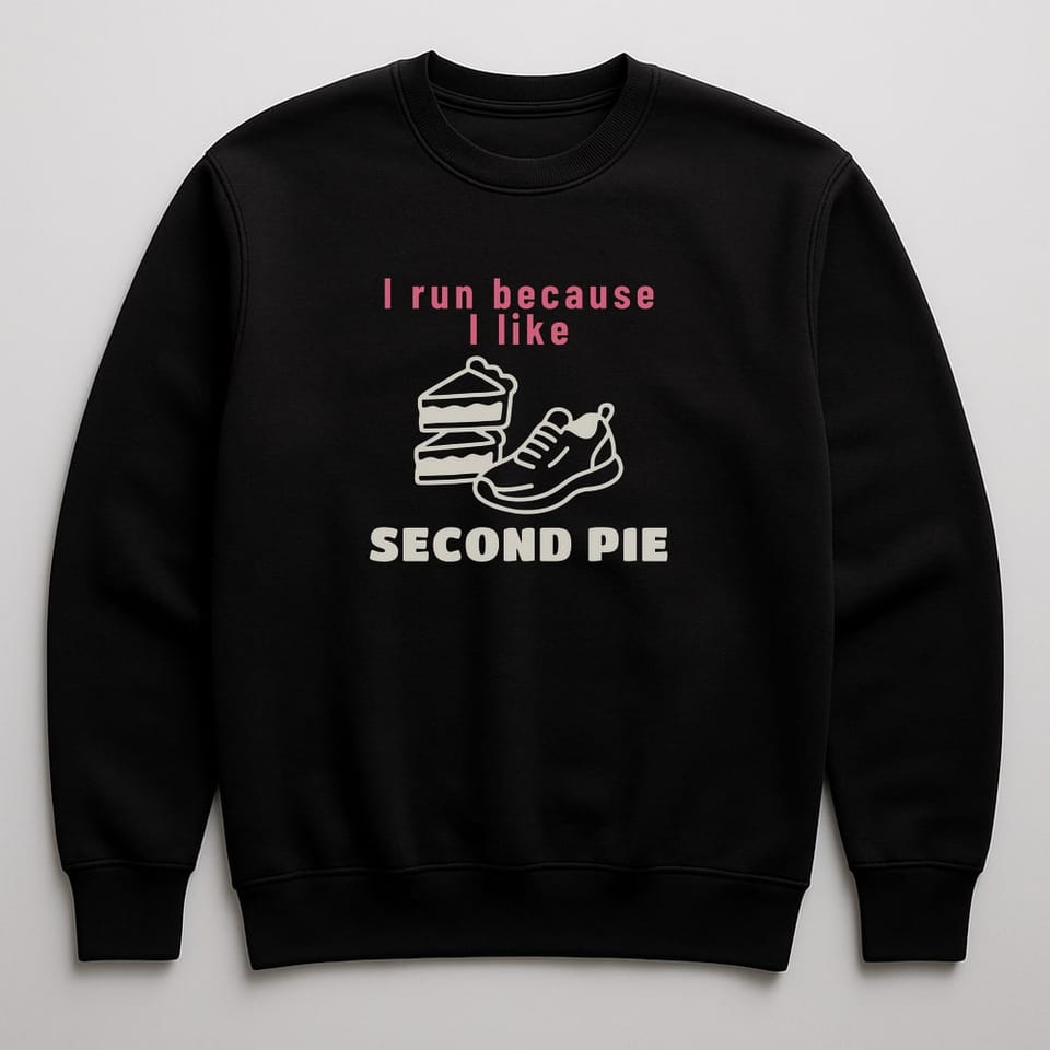 I Run Because I Like Second Pie sweatshirt, Black