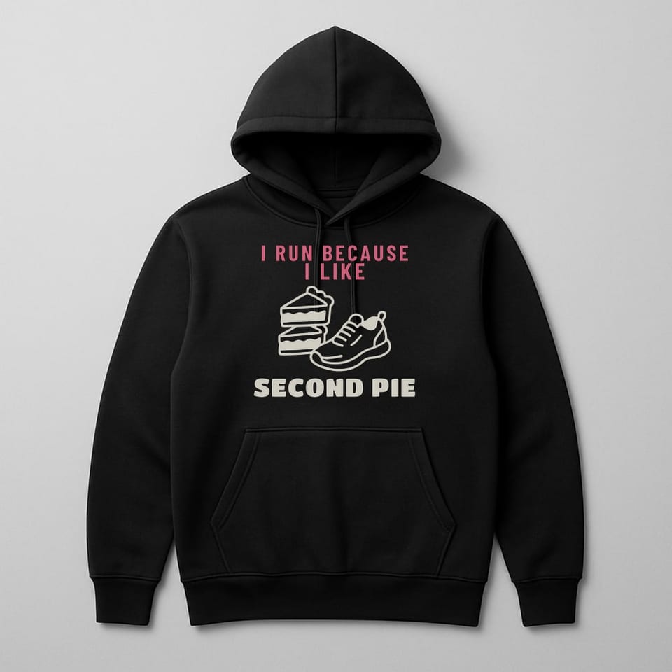 I Run Because I Like Second Pie hoodie, Black