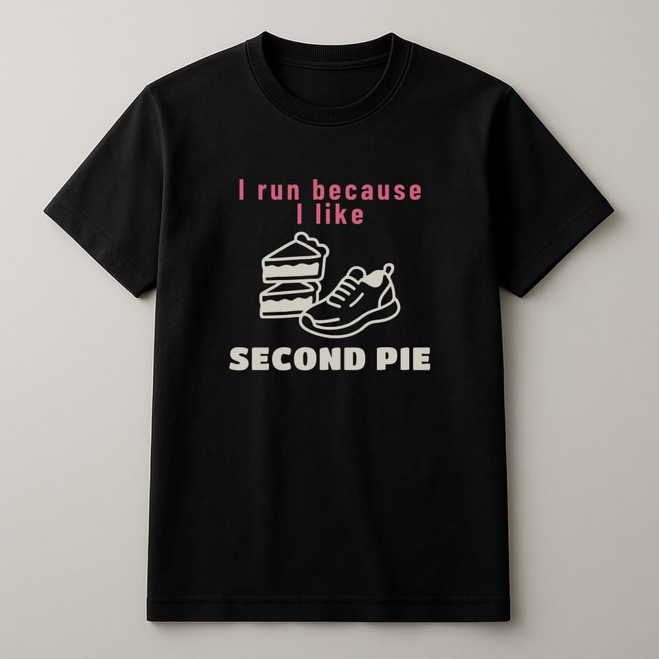 I Run Because I Like Second Pie tee, Black
