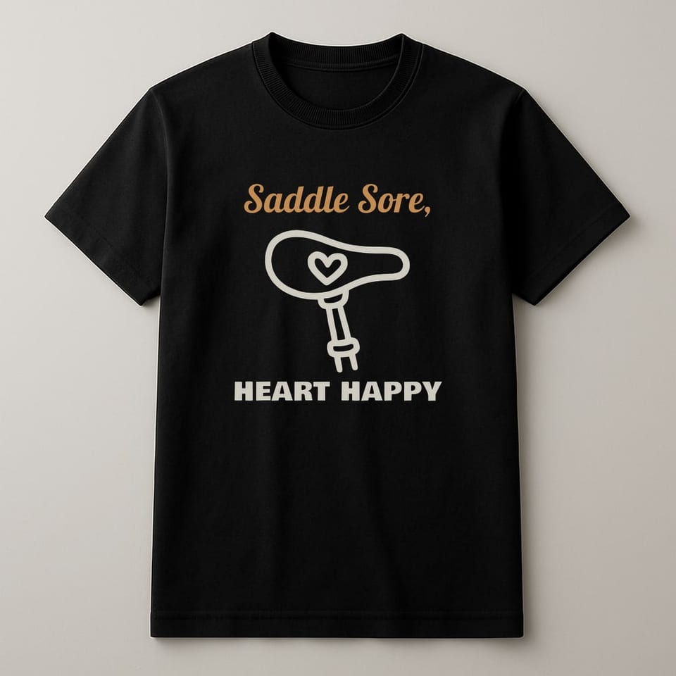 Saddle Sore, Heart Happy tee, Black