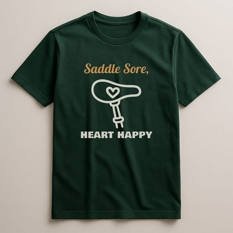 Saddle Sore, Heart Happy tee, Forest