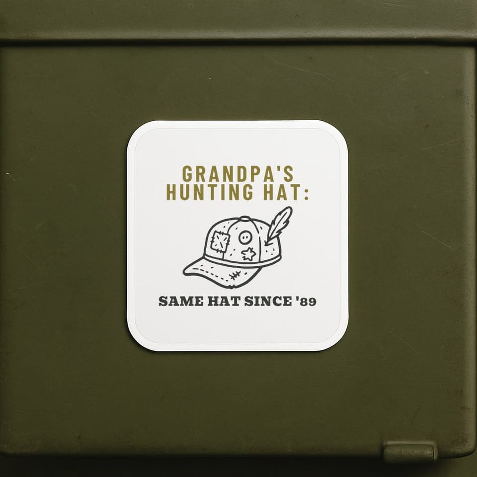 Same Hat Since '89 sticker, White
