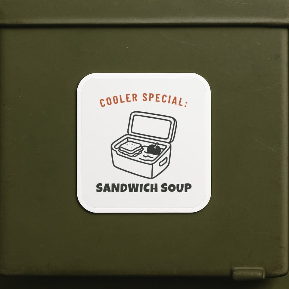 Sandwich Soup sticker, White