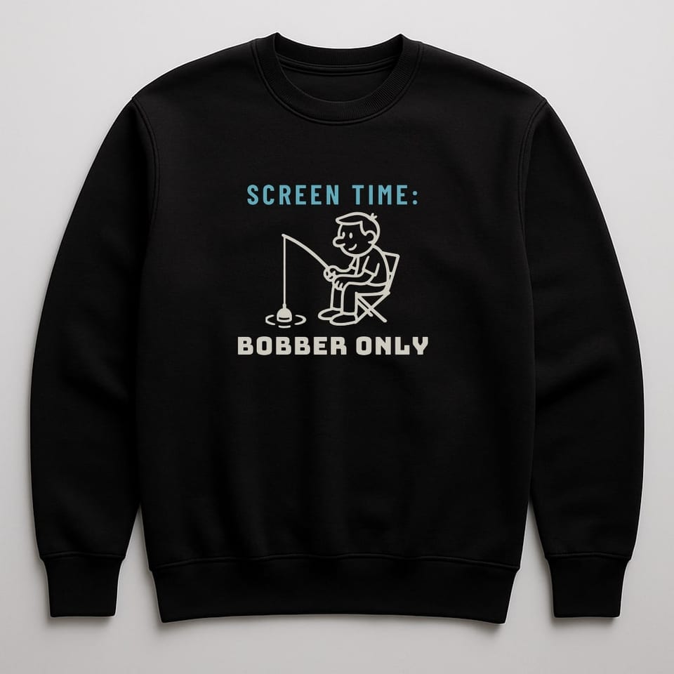 Screen Time: Bobber Only sweatshirt, Black