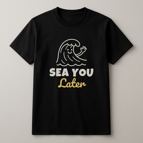 Sea You Later tee, Black